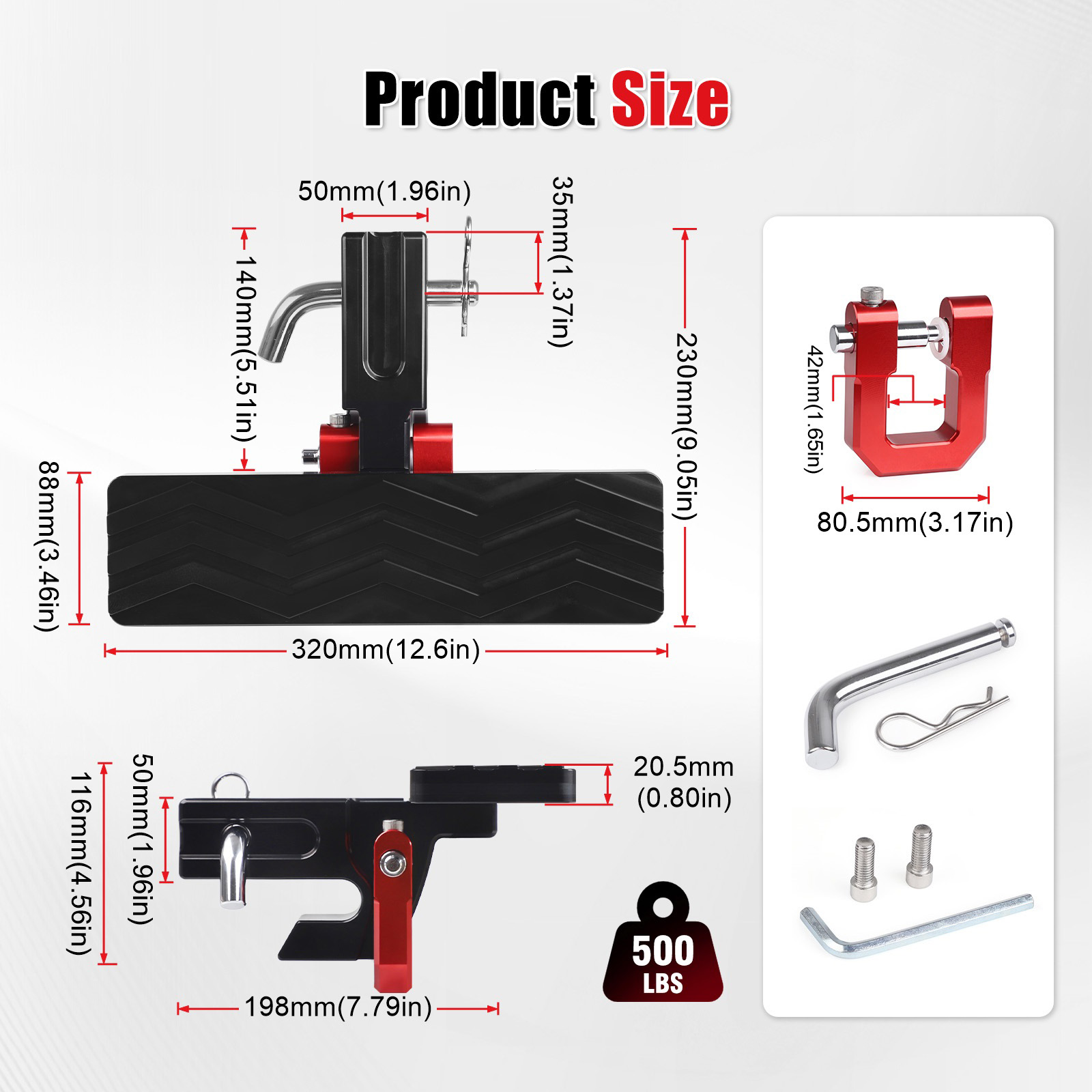 D Ring Shackle 3/4 - Bumper Step Hitch Slider With 3/4