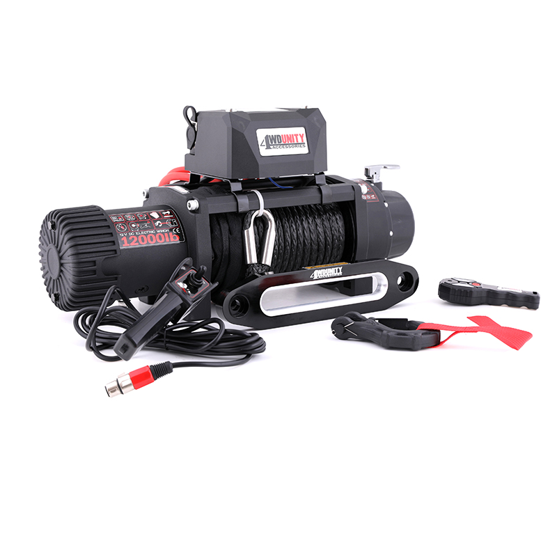 Winch 12000Lb Synthetic Rope - 4x4 Offroad Car Bumper Winch 12v