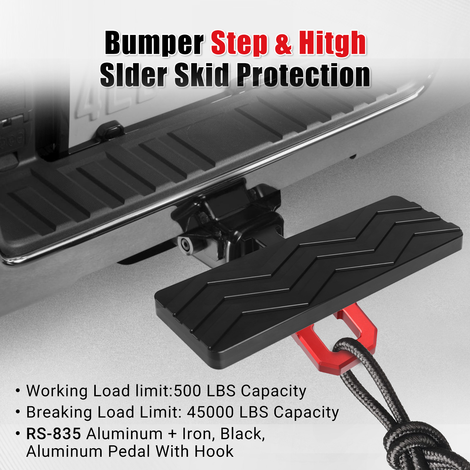 Bumper Step Hitch Slider With  - D Ring Shackle 3/4 recension och pris