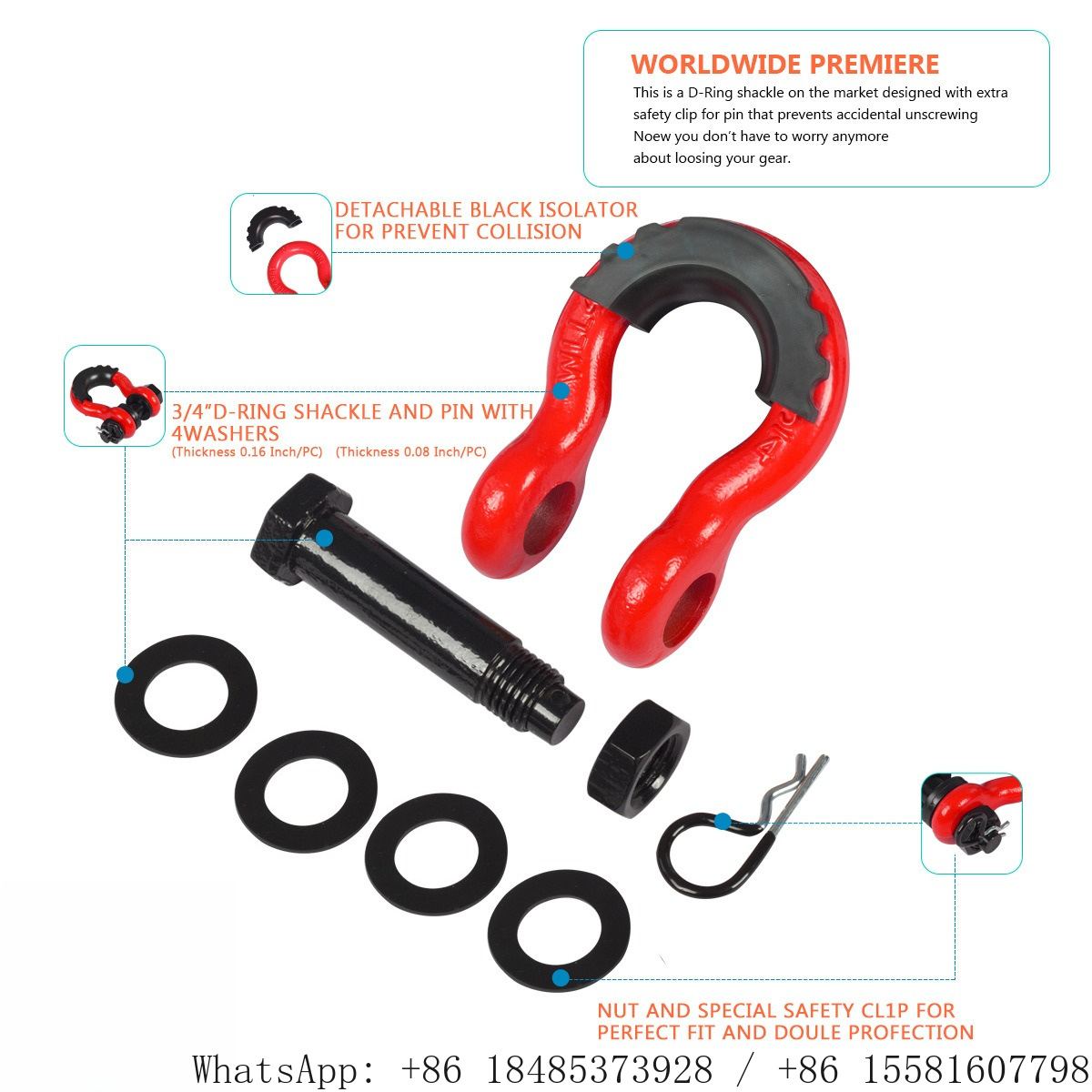 3/4 Inch D‑Ring Shackle Heavy  - D Ring Shackle 3/4 recension och pris
