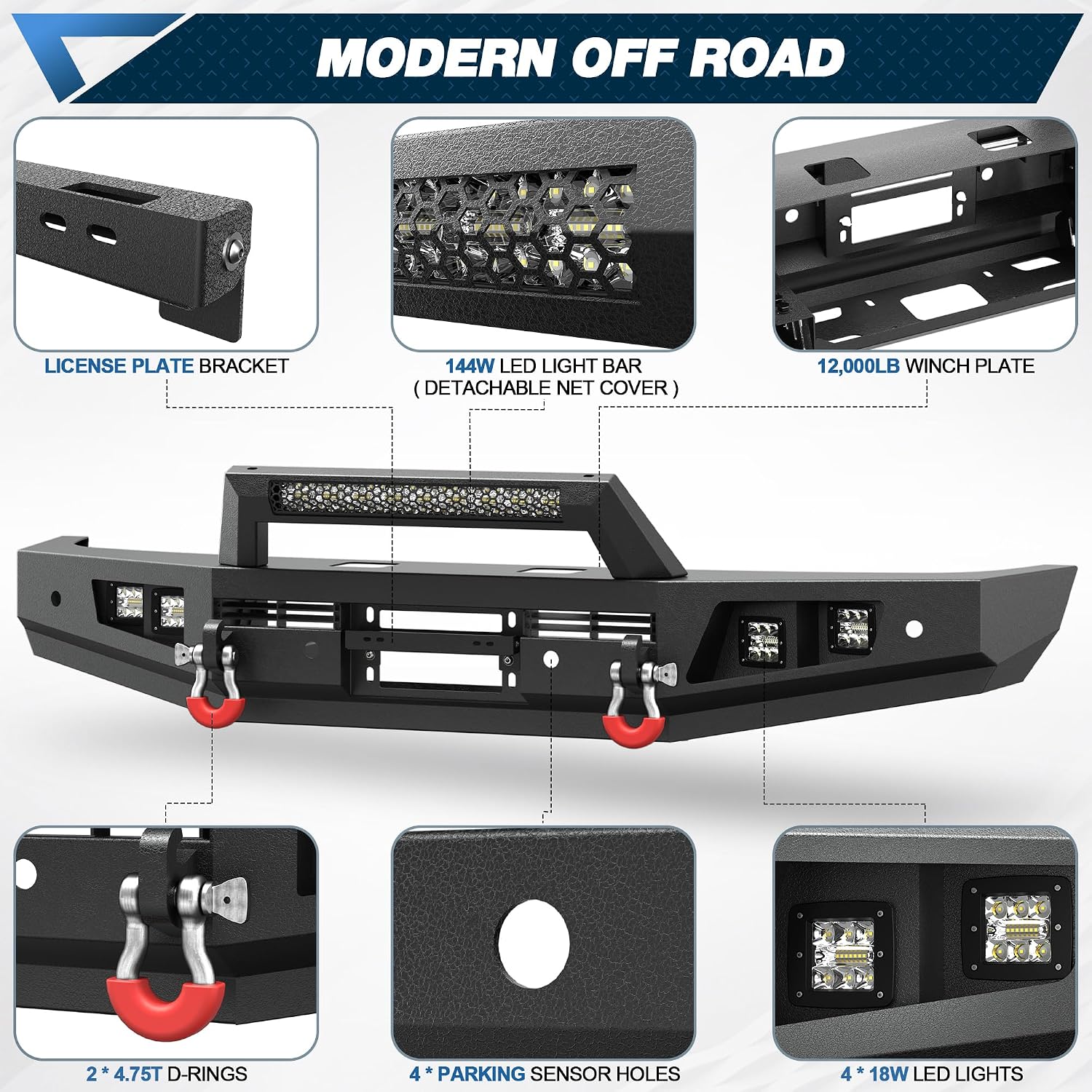 Front Bumper Off Road Bullbar  - Winch Bumper Mount Plate recension och pris