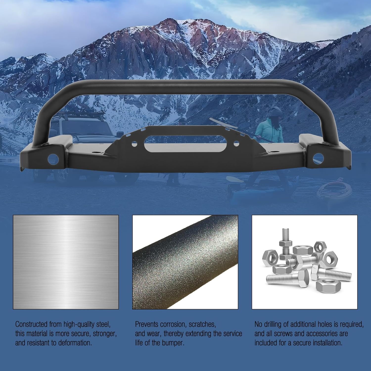 2021-2025 For Bronco Steel Mod - Winch Bumper Mount Plate recension och pris