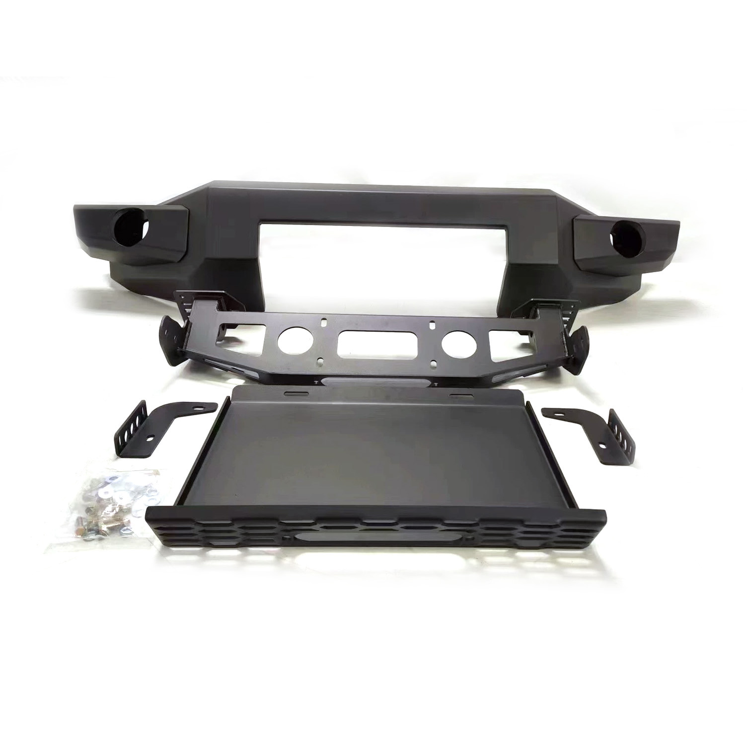 Textured black front bumper wi - Winch Bumper Mount Plate recension och pris
