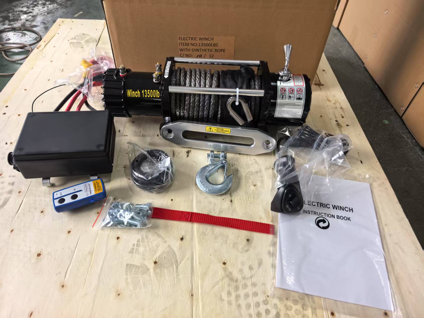12V 24v electric winch with wi - Winch 12000Lb Synthetic Rope recension och pris