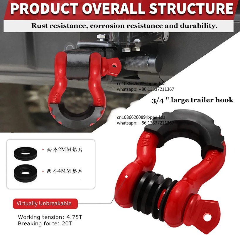 2pcs 3/4” U Type Heavy  Drop F - D Ring Shackle 3/4 recension och pris
