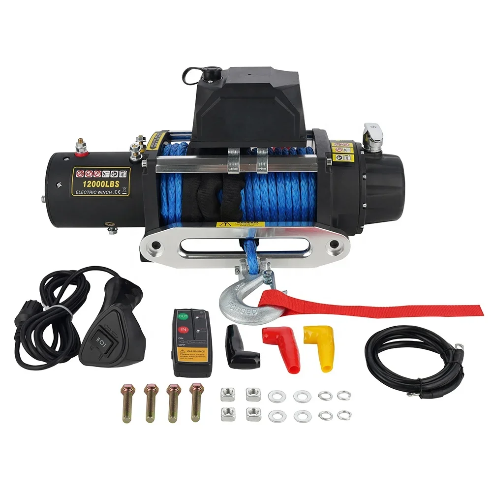 Waterproof IP 67 12000lb 12V 4 - Winch 12000Lb Synthetic Rope recension och pris