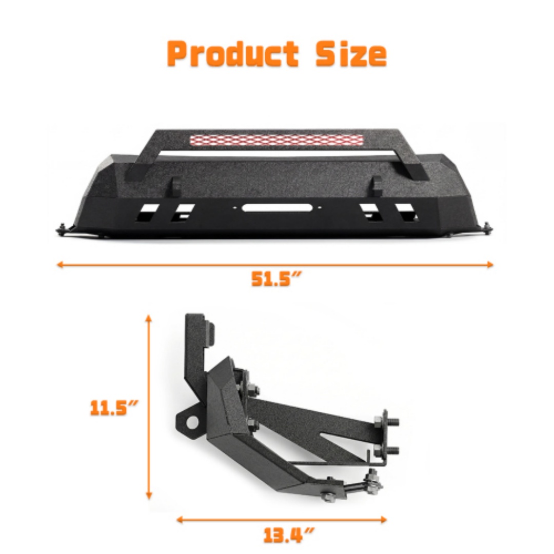 Steel Front Bumper with Bull B - Winch Bumper Mount Plate recension och pris