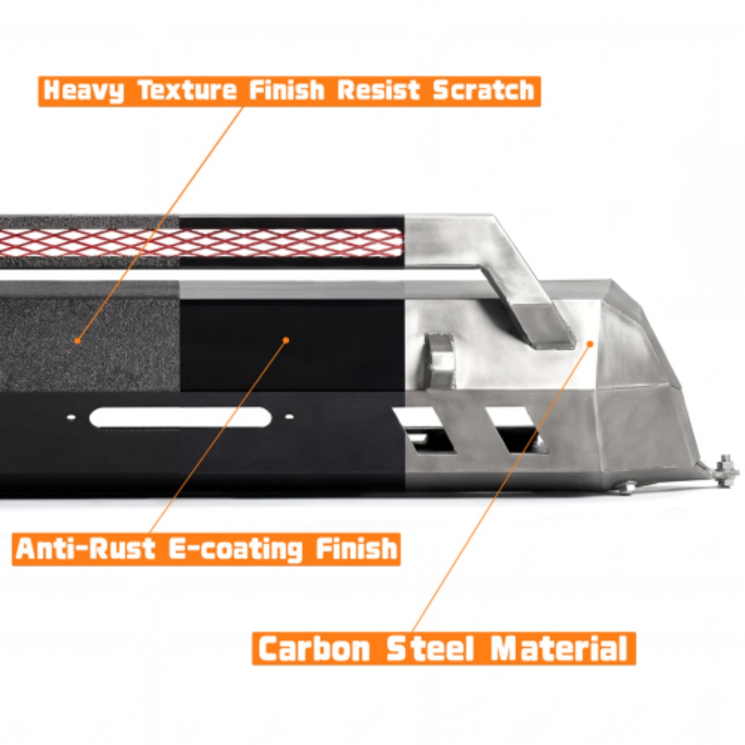 Steel Front Bumper with Bull B - Winch Bumper Mount Plate recension och pris